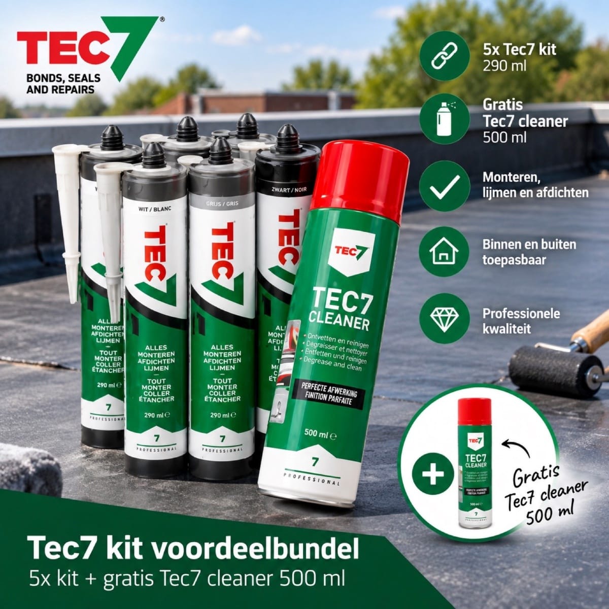 Tec7 voordeelbundel – 5x kit + gratis Tec7 Cleaner 500 ml